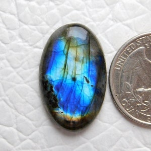 Multi Blauer Auffälliger Labradorit Cabochon, Anhänger Schmuckherstellung Stein, Lose Edelstein Heilung Kristall, 27x17x6 mm 22 Cart