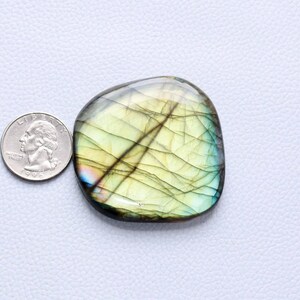 Seltener gelber Labradorit Edelstein Anhänger Schmuck machen Stein, Palmstein, Große Größe 50x50x8 mm 191 Cart Geschenk für Sie
