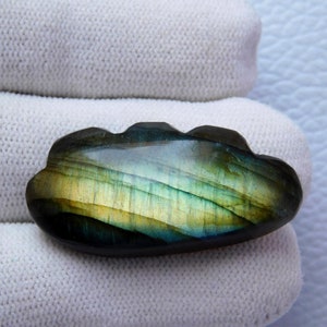 Natürliche seltene auffällige Wolken Form Labradorit Cabochon, Labradorit Lose Edelstein, Hand geschnitzter Labradorit Edelstein, 36x18x6 mm 40 Cart