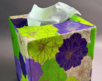 Handmade Tissue Box Cover with unique paper. Made To Order