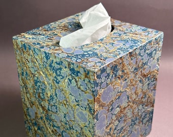 Handmade Tissue Box Cover with unique paper. Made To Order