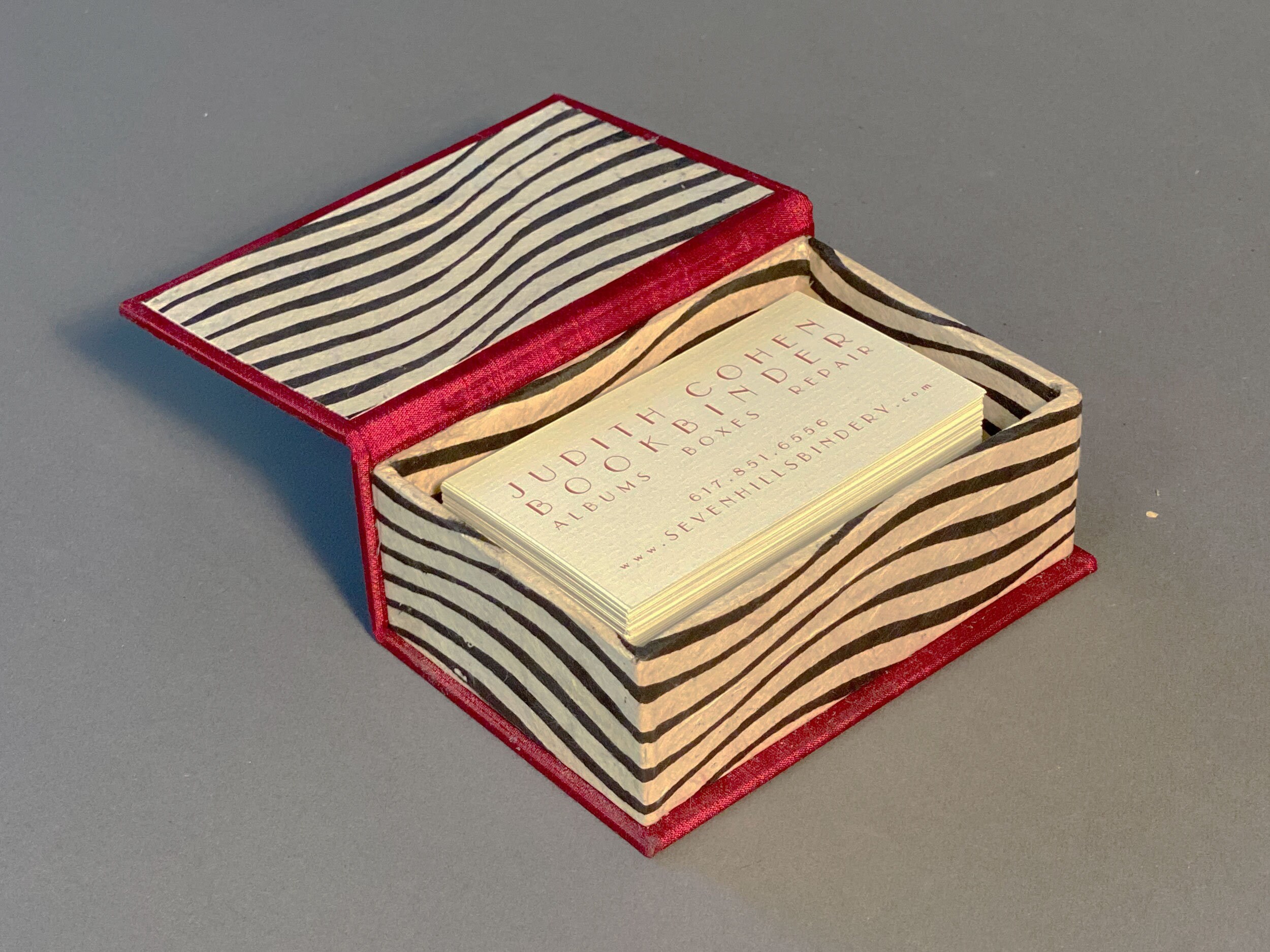 Handmade Business Card Box with unique paper. Made To Order Etsy