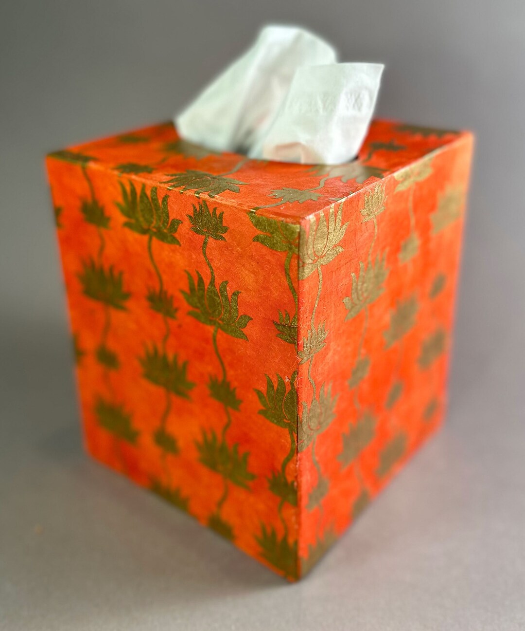 Handmade Tissue Box Cover With Unique Paper. Made to Order Etsy
