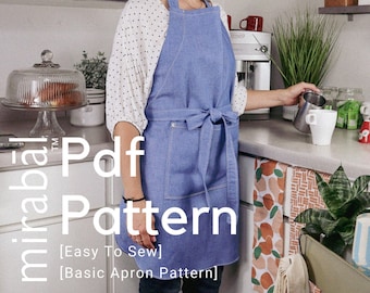 Patrón de Delantal de Cocina Fácil: Diseño Básico (Patrón PDF)
