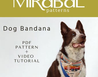 Hondenbandanapatroon.  Gemakkelijk te maken gevouwen bandana met videotutorial.