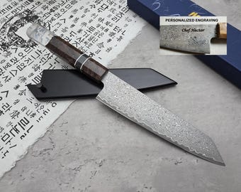 HONN Chef Knife Kiritsuke 8" (205mm) blade Damascus