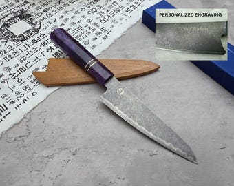 HONN Chef Knife Utility 6.25" (160mm) Stone Washed (Purple)