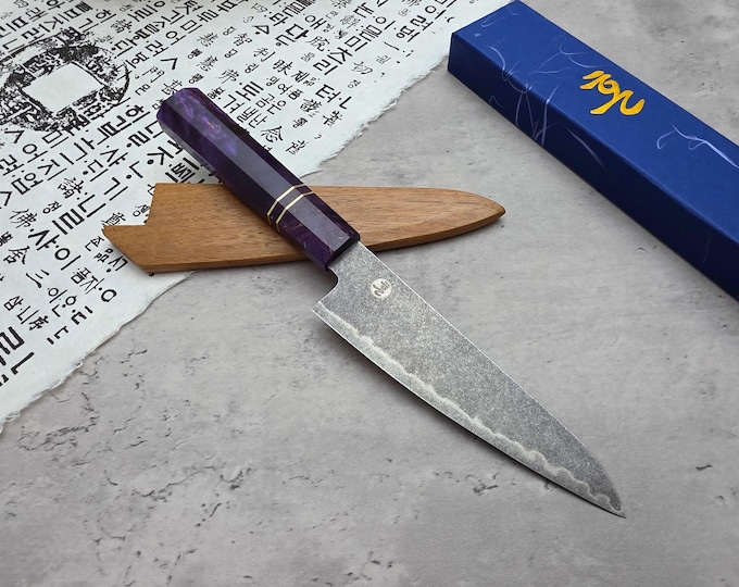 HONN Chef Knife Utility 6.25" (160mm) Stone Washed (Purple)