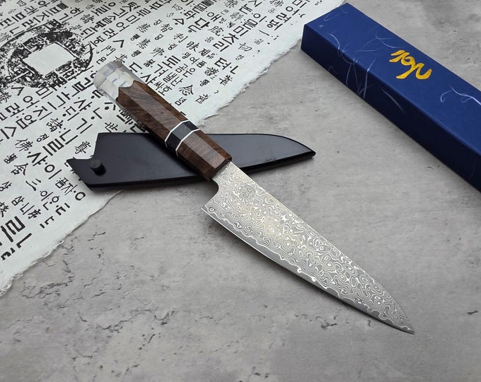 HONN Chef Knife Utility 6.25" (160mm) blade Damascus