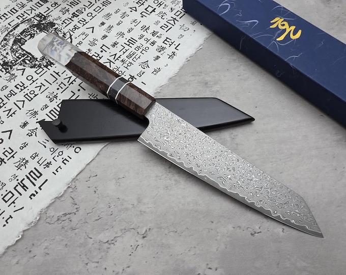 HONN Chef Knife Kiritsuke 8" (205mm) blade Damascus