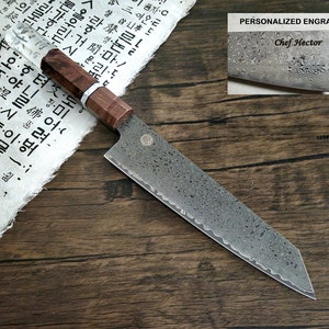 HONN Chef Knife Kiritsuke 8&quot; (205mm) blade Damascus