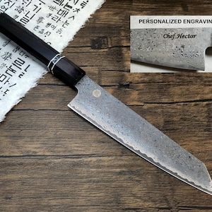 HONN Chef Knife Kiritsuke 8&quot; (205mm) blade Damascus