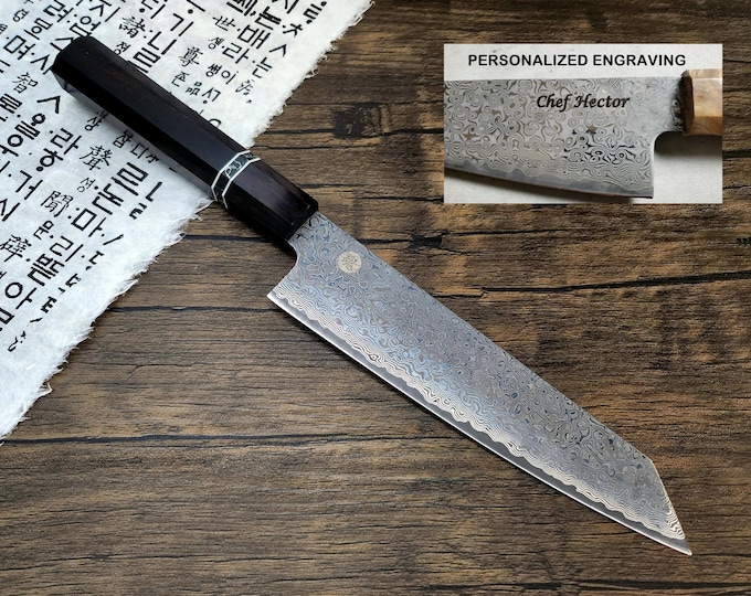 HONN Chef Knife Kiritsuke 8" (205mm) blade Damascus