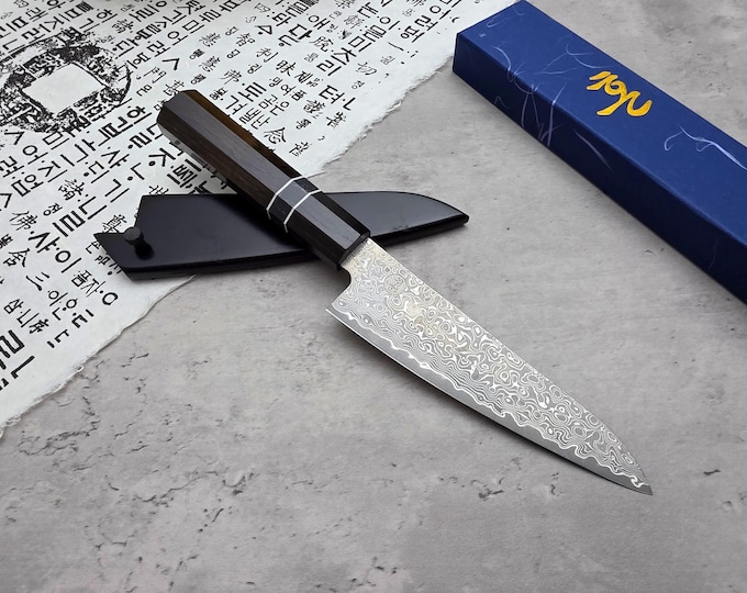 HONN Chef Knife Utility 6.25" (160mm) blade Damascus
