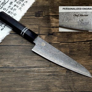 HONN Chef Knife Utility 6.5" (160mm) blade Damascus