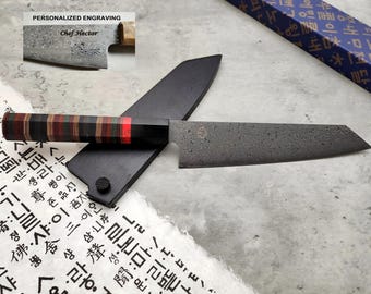 HONN Chef Knife Kiritsuke 8" (205mm) blade Damascus