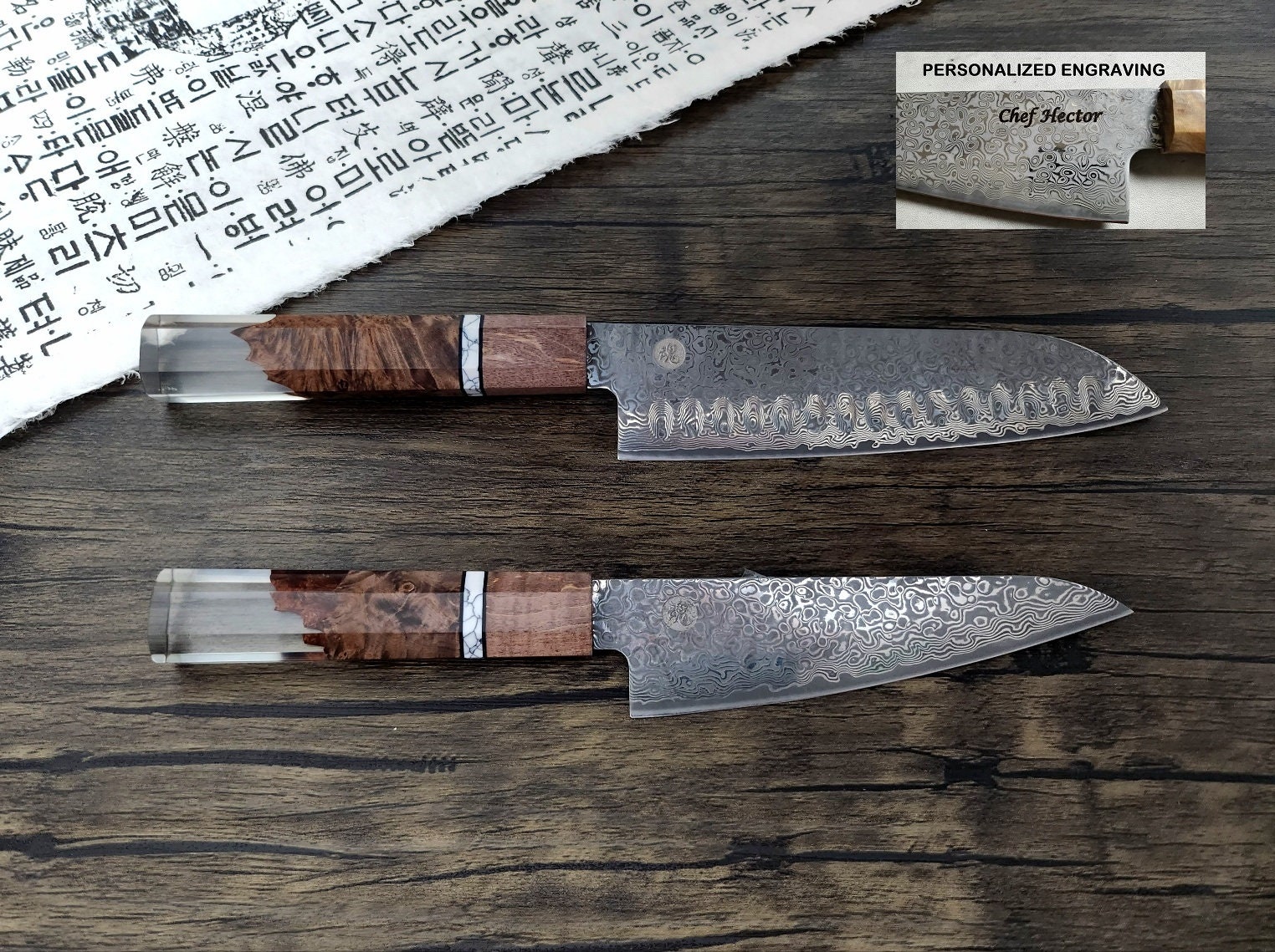 F.N. Sharp Damascus Steel Santoku Knife