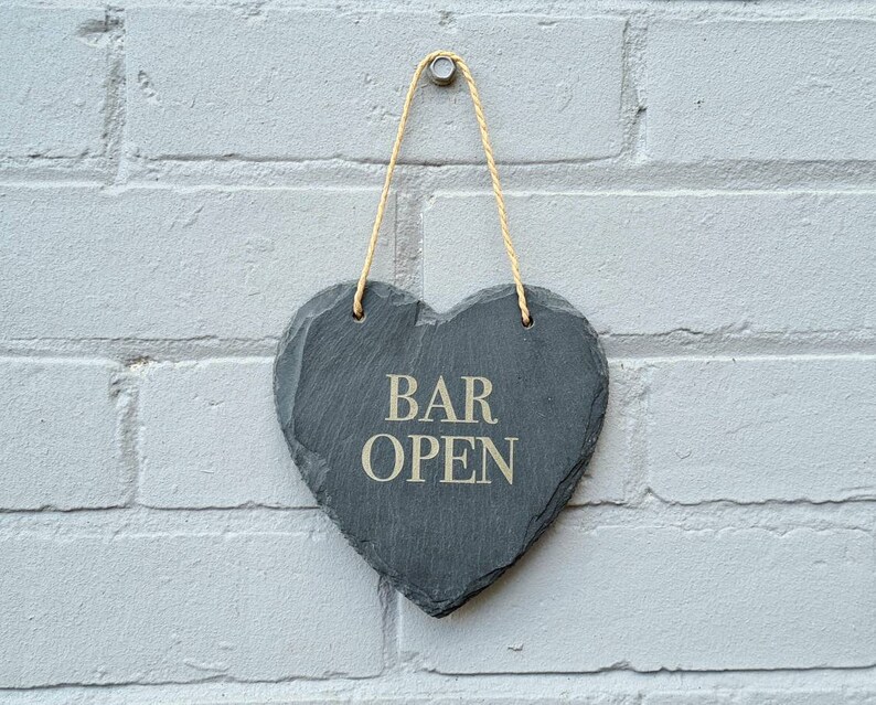 Hanging Slate Sign Bar Open / Bar Closed - Etsy UK