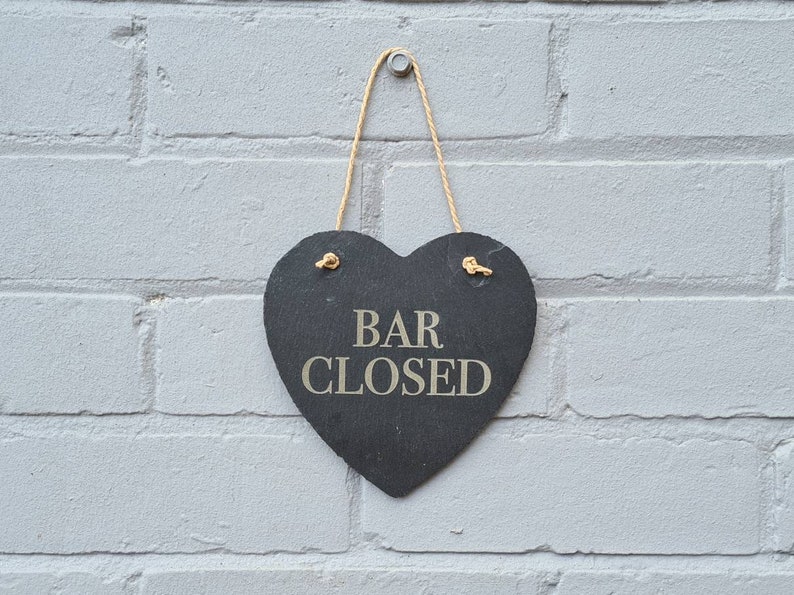 Hanging Slate Sign Bar Open / Bar Closed - Etsy UK