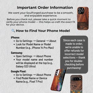 Funda para teléfono colorida: Kintsugi-Madera, Arte con tinta simulada y vetas doradas. Regalo para artistas. Estilos para iPhone, Samsung y Google. Ahora disponible para Samsung S26. imagen 9