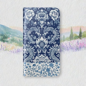 Phone Wallet Case, French Floral Faux Leather Folio with Strap, Fits iPhone & Samsung Galaxy Ultra, iPhone Pro Max, Chateaucore, Cottagecore