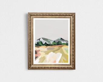 Art Print Mountain Field, Print, Print of Digital Art, Mountain Print, Landscape Art Print, Wall Decor,