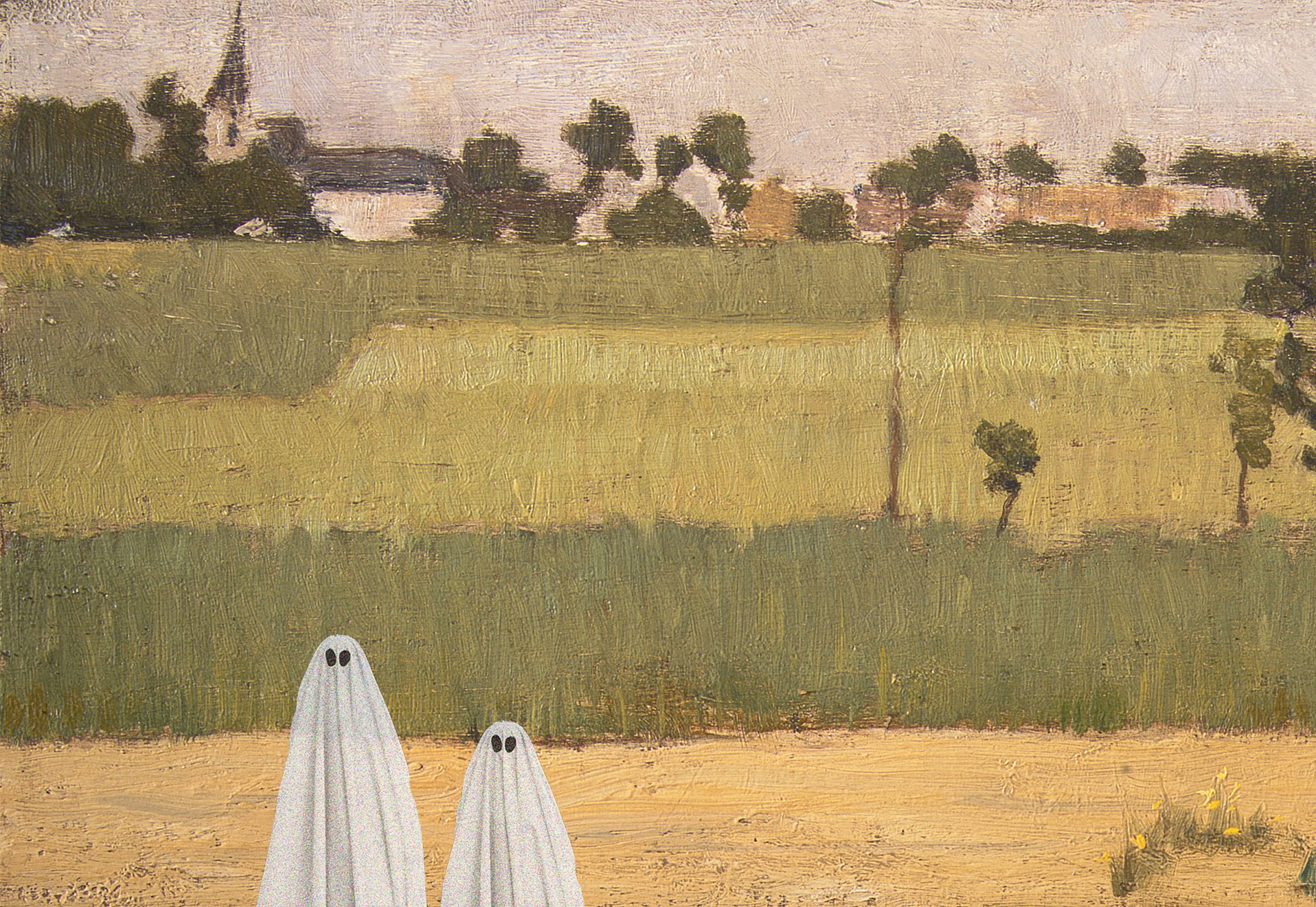 Ghost Walk Ghost Print Halloween Art Halloween Art Ghost Etsy