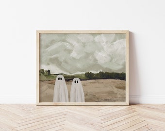 Ghost Clouds Art Print, Art Print, Halloween, Ghost, Ghost Art, Halloween Art, Halloween Art Print, Halloween Decor, Halloween Wall Art