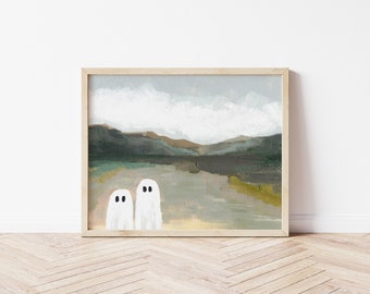 Ghost Walk Mountains, Ghost, Ghost Art, Ghost Art Print, Halloween Art Print, Halloween Decor, Halloween, Ghost Wall Decor, Ghost Decor