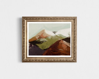 Mountain Art Print, Rainbow Mountain Art Print, Giclee Print, Landscape Art Print, Colorful Landscape, Living Room Wall Art, Painting Print