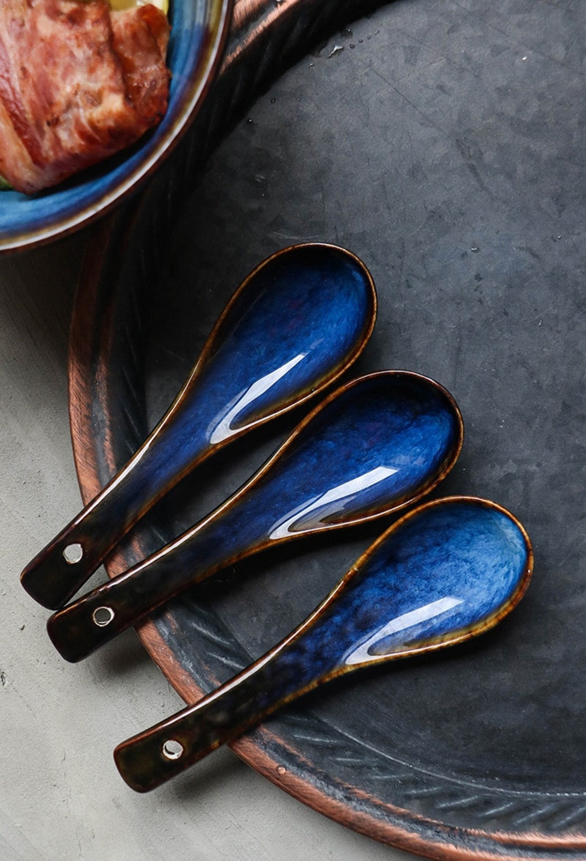 Japanese Rice Spoon Dessert Porridge Soup Spoon Ceramic Etsy