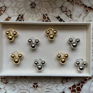 Gold and Silver Mickey Earrings