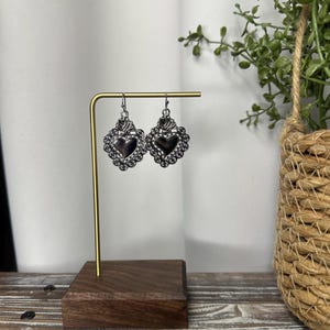 Sacred Heart Earrings in Silver