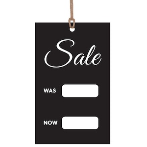 Uitverkoopkaarten - Promotionele uitverkoopkaarten/-labels - 200 swingticket - (koord is niet inbegrepen) Sale-tag/shop/boetiek - Sale was/Now - 57 x 95 mm #253