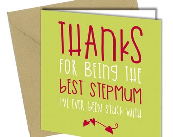 MOTHERS DAY CARD Rude / Funny / Love / Cheeky / Fun Best Stepmum #492