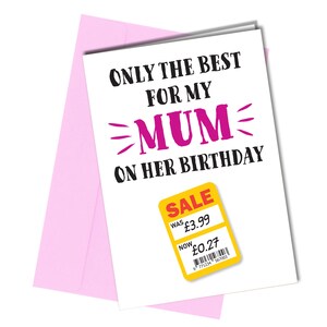 Seulement la meilleure carte d'anniversaire grossière en vente pour maman de la part de son fils et de sa fille # 84
