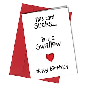 This Card Sucks Funny Birthday Card Rude Card for Boyfriend / Husband #1547