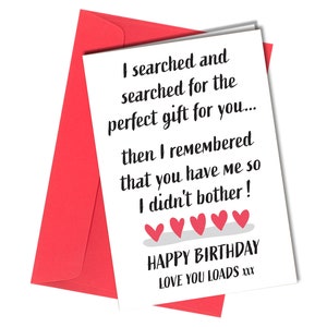Busqué el regalo perfecto para ti / Tarjeta de cumpleaños / Esposo / Esposa #293