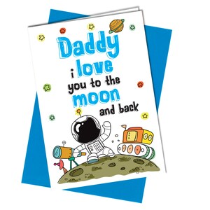 Festa del papà / Biglietto di auguri di compleanno Papà fino alla luna e ritorno #868