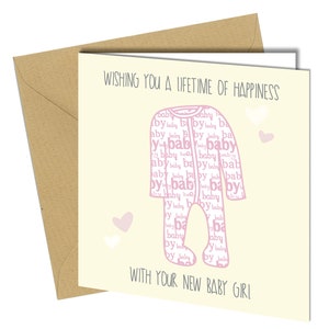 Tarjeta de felicitación por el nacimiento de una niña / Toda una vida de felicidad n.° 1419