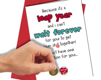 Move in? / Leap Year Scratch card | Valentines, Birthday, Anniversary Card #1241