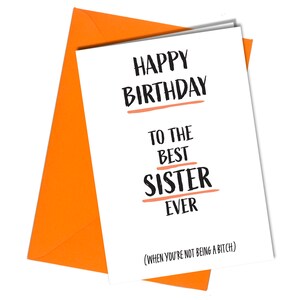 La mejor hermana del mundo / Tarjeta de cumpleaños / Grosera / Divertida #1102