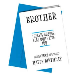 Hermano, no hay nadie como tú / Tarjeta de cumpleaños / Grosero / Divertido #1321