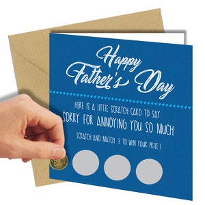 carte à gratter pour la fête des pères | Jour de congé gagné et perdu | grossier / drôle / blague