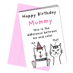 Carte d'anniversaire maman avec chien / Amusante / Chats / Animaux de compagnie / Bébé en peluche / Toutou n° 342