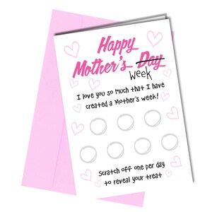 Settimana della mamma / Scrivi il tuo / Mamma fai da te dolcetto Scratch Festa della mamma Card #466