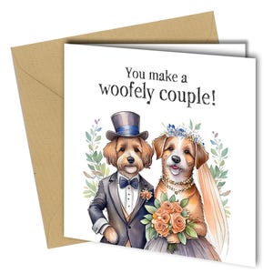 Vous formez un couple woofely ! Amoureux des chiens / mariage, carte d'anniversaire #1635