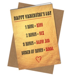 Bouquet de roses | Carte de Saint-Valentin | Amusant / Humour / Blague coquine / Rude #849