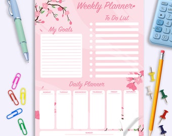 A4 Weekly planner pad | Organiser Schedule To do Tear Off Sheets Notepad #1577