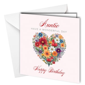 Carte d'anniversaire traditionnelle pour tante, passez une belle journée / tante #1748
